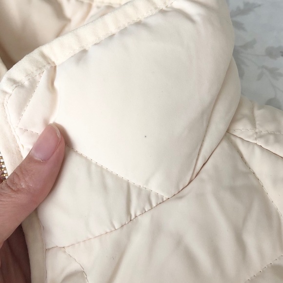 J Crew Factory Cream Puffer Vest with Gold Zipper - Picture 7 of 11